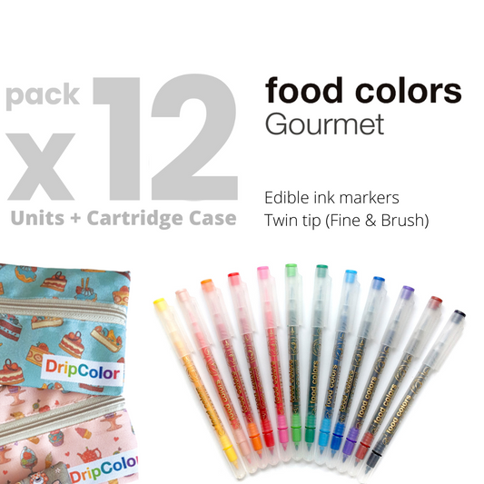 Edible Ink Marker - Food Colors Gourmet Complete Set + Cartridge
