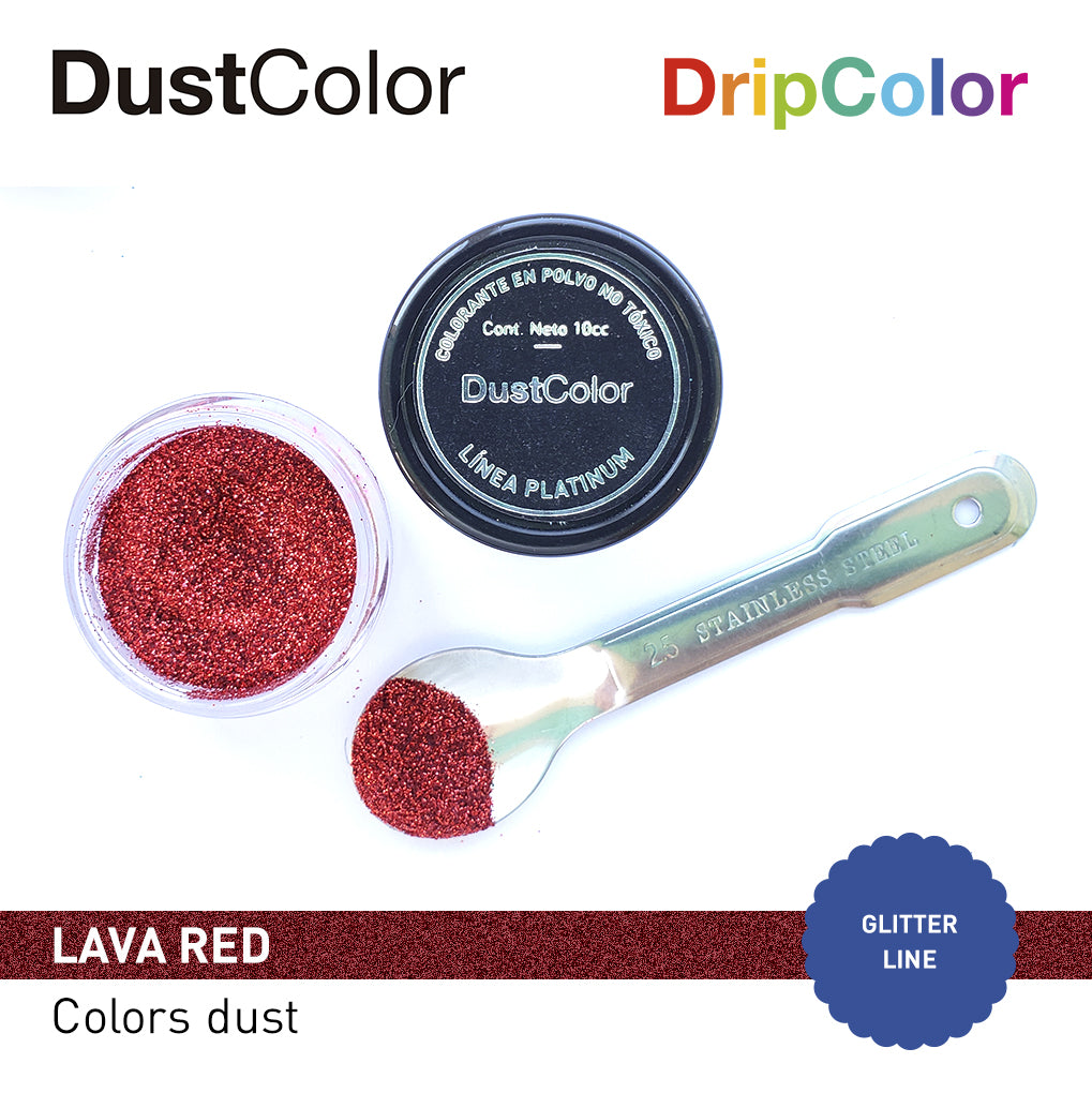 Dustcolor Purpurina Rojo Lava 10cc