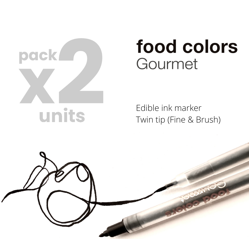 Edible Ink Marker - Food Colors Gourmet Jet Black X2